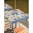 thumbnail image 2 of Outdoor Tablecloths with Umbrella Hole & Zipper, Blue Wildflowers 60x60 Inch Square Tablecloths, Farmhouse Country Spring Butterfly Floral Waterproof Table Cloth, Patio/Pool/Picnic Table Covers, 2 of 8