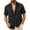 Black, variant on Mens Linen Button Down Shirt Short Sleeve Dual Chest Pocket Relaxed Fit Collared Open Front Casual Beach Overshirt