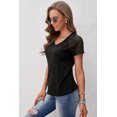 thumbnail image 2 of ABPHQTO Camiseta de manga raglán a rayas negras para mujer, 2 of 5