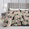 thumbnail image 4 of Bernese Mountain Dog Floral Flower Blanket Gifts For Kids Adults - Lightweight Throw Blanket For Bedroom Living Room Decor Soft Fuzzy Fleece Cozy Plush Bed Couch 50"X40", 4 of 7
