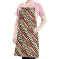 thumbnail image 5 of Red and Green Christmas Striped Apron-Garden Aprons for Women with Pockets-Cotton Linen Waterproof Kitchen Cooking Gardening Aprons Adjustable for Kitchen,Cooking,BBQ and Salon 32"x27", 5 of 7