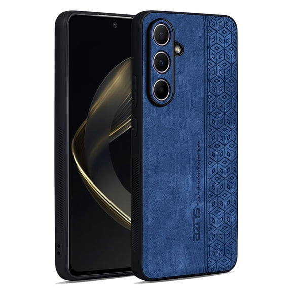 for Samsung Galaxy S26 FE Case, PU Lether Anti-Slip Shockproof Silicone TPU Bumper All-inclusive Business Drop Protective Phone Case Cover for Samsung Galaxy S26 FE, Blue