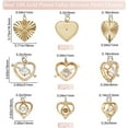 thumbnail image 2 of 1 Box 9Pcs 3 Style Heart Charms 18K Gold Plated Cubic Zirconia Hollow Mini Love Heart Shaped with Arrow Dangle Charms Pendants Craft Supplies Hole: 3.5~4mm DIY, 2 of 6