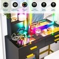 thumbnail image 3 of HNEBC RGB Makeup Vanity Cabinet Stool Table Set Black, 3 of 8