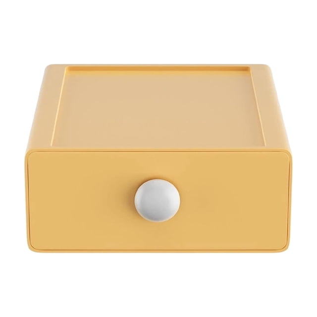 SLYNSHome Stackable Storage Drawers Yellow Plastic Storage Bins Bathroom Makeup Organizer for Table Desk Organization