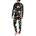 thumbnail image 4 of Renewold Family Holiday Pajamas Matching Sets Christmas Home Life Long Sleeve Sleepwear Shirts Size 4XL 2 Packs Santa Snowflake Graphic Men Jammies Tracksuit, 4 of 5