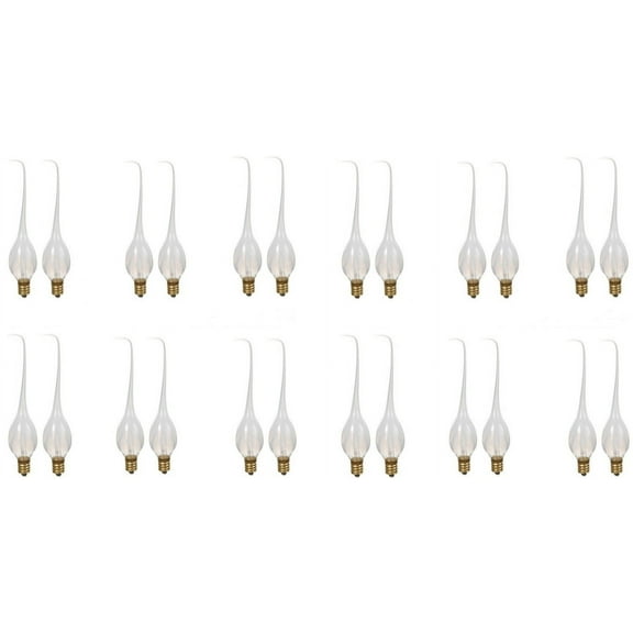 Creative Hobbies 5 Watt Silicone Dipped Country Candle Lamp Light Bulbs - Replacement Bulbs for Candles and Chandeliers - Box of 24