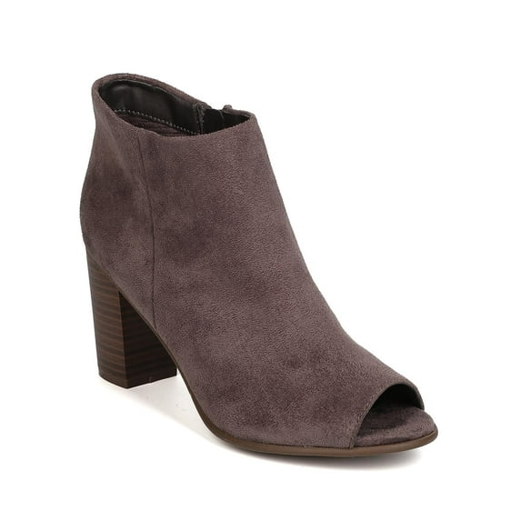 New Women Breckelles Amber-31 Faux Suede Peep Toe Chunky Heel Bootie