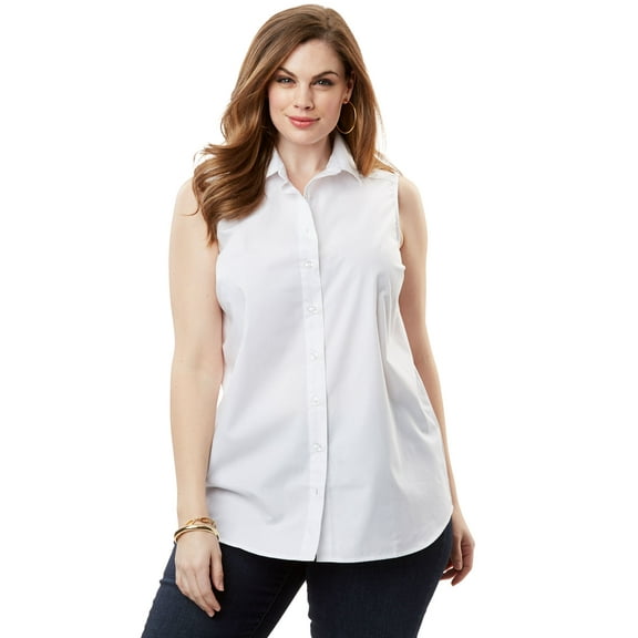 Roaman's Women's Plus Size Kate Sleeveless Shirt