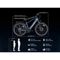 thumbnail image 2 of Jasion Roamer 26" Electric Bike for Adults, 500W Rated Motor Commuter Ebike with 48V 11Ah Removable Battery, 62-Mile Range, 28 MPH, 7-Speed, Blue, 2 of 9