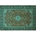 thumbnail image 1 of Ahgly Company Indoor Rectangle Medallion Turquoise Blue Traditional Area Rugs, 8' x 12', 1 of 4