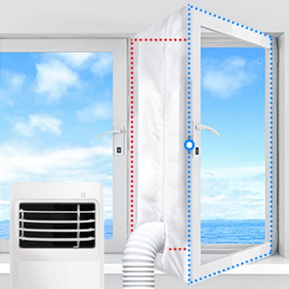 Portable Air Conditioner Window Kit Heavy Duty Universal Fit with Adjustable Zipper No Drill AC Exhaust Hose Window Seal (9.9FT)
