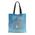 thumbnail image 1 of JSDART Sac Fourre-Tout en Toile Rose Inspirant Cochon Volant Croire Quand Voler Ailes Mignon Sac Réutilisable Épaule Courses, 1 of 1