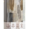 thumbnail image 6 of Black Brown Color Blocks Sheer Curtains 63 Inch Length 2 Panels Set, Abstract Geometric Art Voile Window Treatment Rod Pocket Curtains Sheers Drapes for Bedroom/Living Room/Kitchen 52x"63"x2, 6 of 7