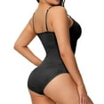 thumbnail image 5 of Defitshape Women's Shapewear Bodysuit Seamless One Piece Stomach Slimming Brief Waist Trainer Tummy Control Body Shaper Open Crotch Butt Lifter Body Briefer Spaghetti Straps Black Large, 5 of 5