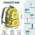 thumbnail image 3 of Sunflower and Bee Yellow Pattern Cute School Backpack Bag with Padded Back and Adjustable Shoulder Straps 16.9 X 12.6 X 5.9 Inches, 3 of 3