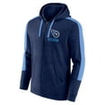 thumbnail image 2 of Men's-Fanatics  Heather Navy Tennessee Titans Gains Full-Zip Hoodie, 2 of 3