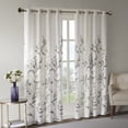 thumbnail image 2 of Burnout Printed Curtain Panel, Botanical Window Curtains with Grommet Top, Lightweight Semi-Sheer Curtains for Home, Bedroom, Bathroom, 50''x84", Grey, 2 of 8