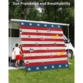 thumbnail image 3 of 4th of July RV Awning Sun Shade Screen 9'X7' Patriotic Stars Red Stripes Mesh Sunscreen American Flag Awning Shade Screen with Zipper UV Blocker Completed Kits Outdoor Canopy for RV Motorhome Camper, 3 of 7