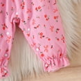 thumbnail image 5 of WOYY Newborn Girls Floral Ribbed Long Sleeve Romper Baby Jumpsuit with Headband, Sizes 1-3M, 5 of 7