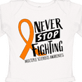 thumbnail image 4 of Inktastic Never Stop Fighting Multiple Sclerosis Awareness Boys or Girls Long Sleeve Baby Bodysuit, 4 of 5
