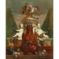 thumbnail image 2 of Coenraet Roepel 20x24 Gold Ornate Framed and Double Matted Museum Art Print Titled - An Elaborate Fountain with Fruit, Flowers and a Parrot, 2 of 4