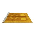 thumbnail image 2 of Ahgly Company Machine Washable Indoor Round Abstract Yellow Modern Area Rugs, 5' Round, 2 of 4