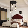 thumbnail image 2 of HALIGATE 5-Light Farmhouse  Ceiling Light Semi Flush Mount for House, Black Hallway Light Fixtures Kitchen Ceiling Light Fixtures for Living Room Foyer, E26 Base, 2 of 8
