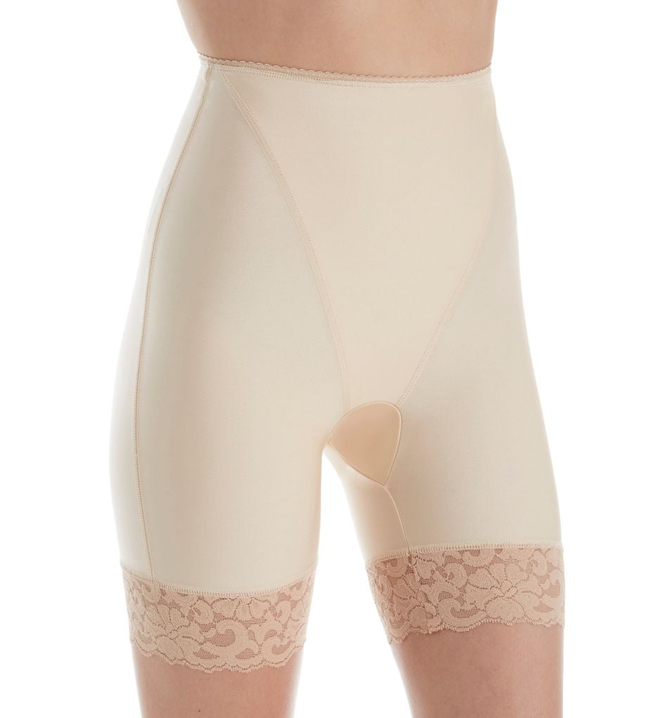 Womens Shape S4004 Smoothing High Waist Thigh Slimmer With Lace Nude