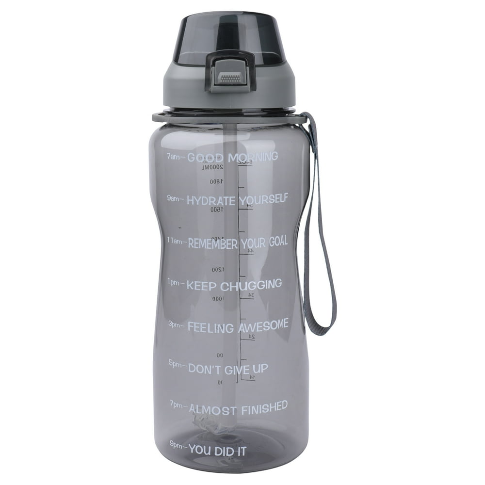 Azebo 64 oz Motivational Time Marker Water Bottle with Straw, Tritan