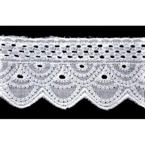 Belagio 1 3/4" Wide x 20 Yards, Flat Eyelet Lace Trim, 1 Bolt, White