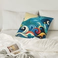 thumbnail image 6 of LNWH Decorative Pillow Covers, Abstract Ocean Waves Square Sofa Decorative Knit Pillow Case, 26"x26", 6 of 8