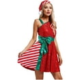 thumbnail image 4 of Zaldita Women Christmas Sequins Santa Dress  with Hat 2Pcs Clothes Outfit Xmas Party Dress Red S, 4 of 7