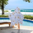 thumbnail image 3 of Yayeee Kids Hooded Towel with Hand Pockets Beach Soft Absorbent Bath Wrap 50 x 23.5 inch, Cartoon Otters Pattern, 3 of 5