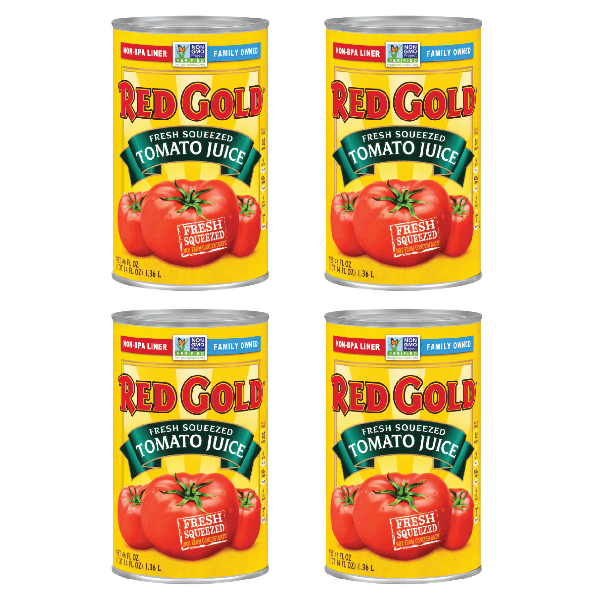 Red Gold Fresh Squeezed Tomato Juice, Kosher and Gluten Free, 46 Ounce