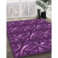 thumbnail image 3 of Ahgly Company Machine Washable Indoor Square Transitional Plum Velvet Purple Area Rugs, 5' Square, 3 of 7