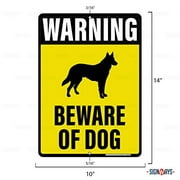 Warning German Shepard Beware of Dog Sign 10" x 14" Reflective