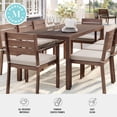 thumbnail image 5 of Martha Stewart 71" Indoor-Outdoor Patio Table with Brown Brushed Woodgrain Aluminum Finish, 5 of 11