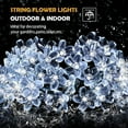 thumbnail image 5 of Solar Flower String Lights, 23ft 50 LED Fairy Lights, Outdoor Cherry Blossoms Solar Lights for Christmas Tree, Garden, Patio, Party Decorations, Cool White, 5 of 8