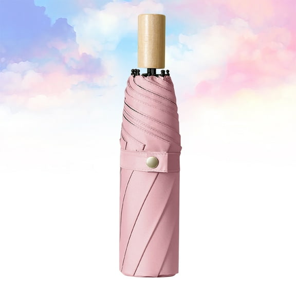 Raindrops 1 Pc Collapsible Umbrella Pink Portable Rain Protection Sun Travel Umbrella People