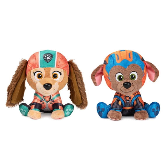 Gund Paw Patrol The Mighty Movie Plush Bundle of 2, 6 Inch Liberty and Zuma