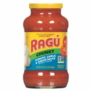 Ragu Chunky Tomato, Garlic and Onion Pasta Sauce, Made with Olive Oil, Diced Tomatoes, Delicious Garlic and Onions, 24 oz