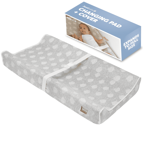 Jool Baby Diaper Changing Pad with Washable Cover, Soft and Non-Slip Changing Table Pad, Gray