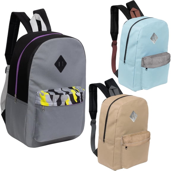 17" Kids Backpacks – Bulk Case of 24 in Assorted Colors for Schools, Community Outreach, and Emergencies