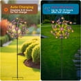 thumbnail image 5 of Solar Wind Spinners Outdoor for Yard and Garden, 51“Butterfly Metal Garden Wind Sculptures Stake with LED Lights Double-layer，Solar Windmill Kinetic Spinner for Garden Lawn Patio Decoration, 5 of 7