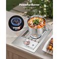 thumbnail image 2 of VEVOR Single Grilling Side Burner, 17,000BTU Liquid Propane Side Burner for Outdoor Kitchen,Convertible to Natural Gas,304 Stainless Steel Built-in Single Grill Burners with LED for BBQ Grill Island, 2 of 9