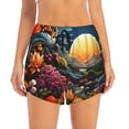 thumbnail image 2 of Xecao Sunset Floral Fantasy Landscape for Double-layer Running Short for Women, Perfect for Gym, Tennis, and More, Featuring a Convenient Pocket-Medium, 2 of 7