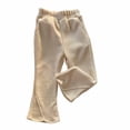 thumbnail image 6 of Mifsaly Girls Waffle Knit Wide Leg Pants High Waisted Flare Sweatpants with Pockets Solid Color Outdoor Play Lounge Clothes, 6 of 6
