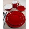 thumbnail image 3 of Solid Red Pattern 12.5 inch Cake Plate Golden Rabbit Enamelware, 3 of 4