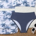 thumbnail image 4 of CAICJ98 Girls Swimsuit 4 Piece Bathing Suits Cute Bow Tropical Floral Bikini Tankini Sets with Cover Ups Beach Skirt (Navy,8-9 Years), 4 of 6
